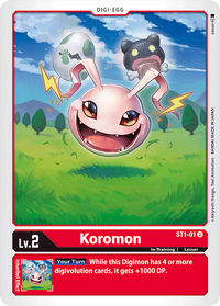Koromon, a Red Digi-Egg card