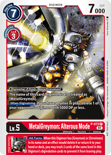 MetalGreymon: Alterous Mode (P-072) | DigimonCardGame Wiki
