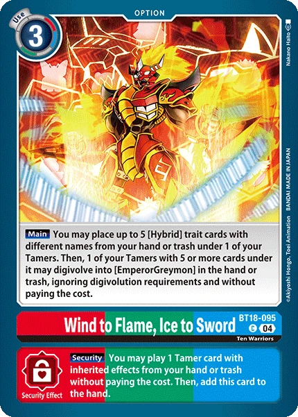 Wind to Flame, Ice to Sword (BT18-095) | DigimonCardGame Wiki | Fandom