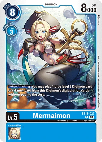 みんみん★マナカード Mermaimon (BT18-027) | DigimonCardGame Wiki | Fandom