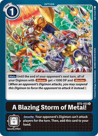 A Blazing Storm of Metal! (BT5-103) | DigimonCardGame Wiki | Fandom