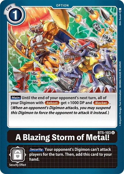 A Blazing Storm of Metal! (BT5-103) | DigimonCardGame Wiki | Fandom