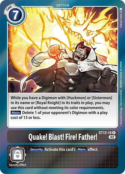 Quake! Blast! Fire! Father! (ST12-16) | DigimonCardGame Wiki