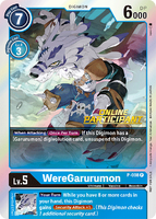 Silver Foil Promo WereGarurumon with an "Online Participant" Stamp