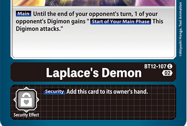 BT12-107 C Laplace's Demon Option - ACROSS TIME Digimon Card Game