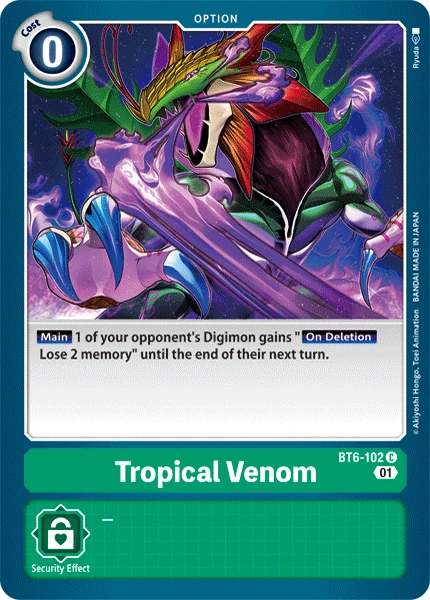 Tropical  英語版 Tropical Venom (BT6-102) | DigimonCardGame Wiki | Fandom