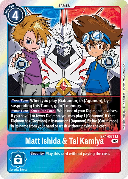 Matt Ishida & Tai Kamiya (EX4-061) | DigimonCardGame Wiki | Fandom