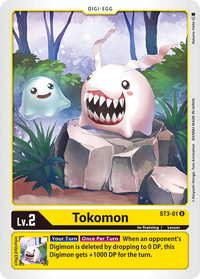 Tokomon, a Yellow Digi-Egg card