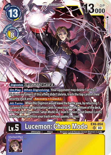 Lucemon: Chaos Mode (EX6-054) | DigimonCardGame Wiki | Fandom
