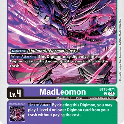 digimon leomon card Digimon TCG Leomon EX1-0027 Rare Naer Mint main image 1