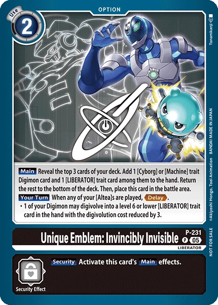 Unique Emblem: Invincibly Invisible (P-231) | DigimonCardGame Wiki