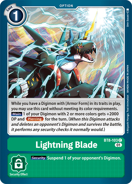 Lightning Blade (BT8-103) | DigimonCardGame Wiki | Fandom