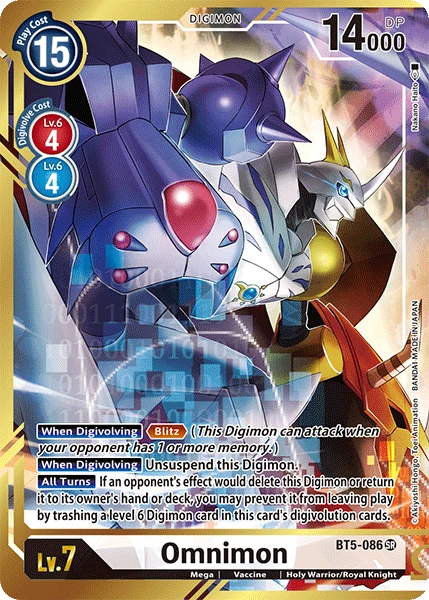 omnimon digimon card Digital Monster Digimon Card Omnimon BO-537 2001 Near MINT Japanese r8