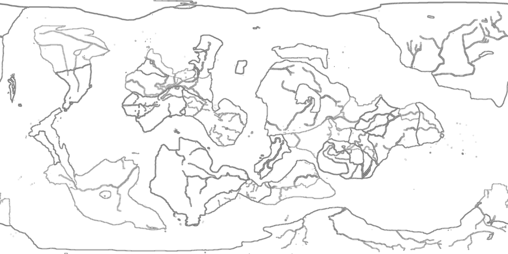 蓝星世界地图无文字空白地图版