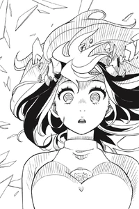 Mira's robot parts break away after hearing Kyōma's confession.