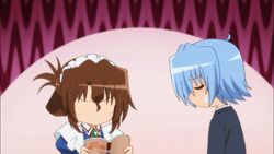 Hayate, failing to prevent Maria from seeing what they will do next