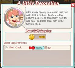 A Little Decoration ~ Reward 2,500 coins Purchase 0/1 Silver Clock