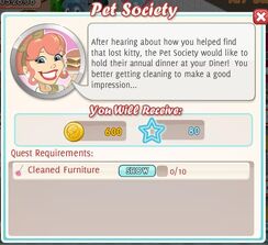 Pet Society ~ Reward 600 coins, 80 xp Clean 0/10 Furniture