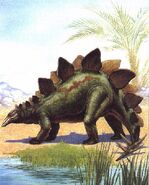 Dinosaurus-Stegosaurus-BesideSwamp