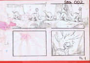 The Land Before Time 1988 Production Storyboard Copy Page 1 DON BLUTH -SH001