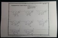 The Land Before Time(1988) THUNDERFOOT Run Cycle Model Sheet Archival Copy SH5