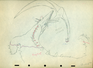 Fantasia Dinosaur Pterodactyl cel Disney production Drawing 1940