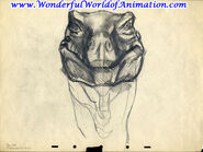 Drawing of T-rex face