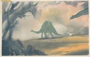 1988 Don Bluth LAND BEFORE TIME Color Key Production Animation Cel Concept