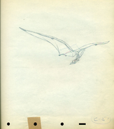 Fantasia Pterodactyl cel Disney production Drawing 1940