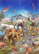 Illustration of the Dinosaur's World Poster