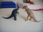 Godzilla and the tirannosaurus