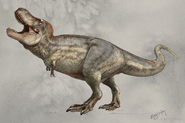 Art reconstruction of Scotty the T. rex's injuries