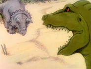 Triceratops & Tyrannosaurus rex face to face