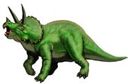 A green Triceratops