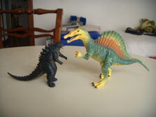 Godzilla and the spinosaurus