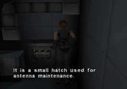 It is a small hatch used for antenna maintenance.