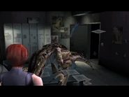 Locker room destroy.png (183 KB) Velociraptor chases Regina into the Locker Room, destroys a table and tries to attack her.