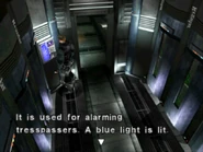 "It is used for alarming tresspassers. A blue light is lit.."