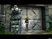 Paula opening the door.