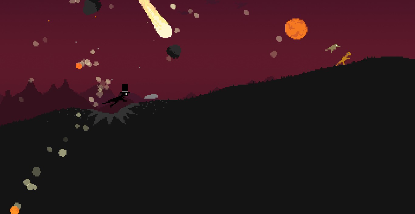 Steam Workshop::Chrome Dinosaur running from meteor - Animated Wallpaper