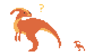 Different sprites of a Parasaurolophus.