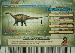 dinosaur king shunosaurus