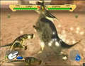 Stegoceras using Triple Headbutt in the arcade game against Einiosaurus