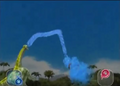 Patagosaurus using Aqua Whip in the arcade