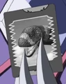 Anime Dinosaur Card Front (Grayscale, Shunosaurus)
