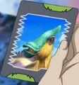 Saurolophus anime card (green-crested)