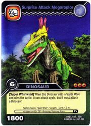 Megaraptor-Surprise Attack TCG Card 1-Silver 1b