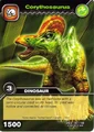 Sample TCG Dinosaur Card (Corythosaurus); note the top left corner where the Sign is located