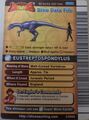 Back of Eustreptospondylus arcade card (English S2 3rd Edition)