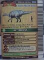 Card Dino Data File of Altirhinus (English S2 3rd Edition)